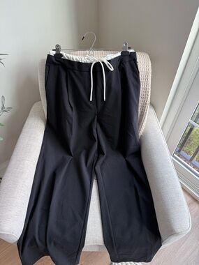 Zara Black Dress Pants with White Drawstring